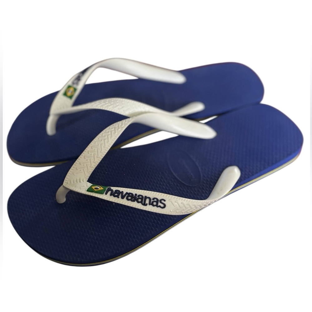 Havaianas  Blue White Flip Flop Sandals Unisex Size 41/42